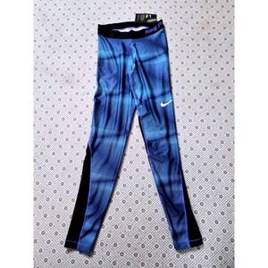 NWT Nike Pro Cool Women's Training Tights Blue/Black Geometric‎ Print